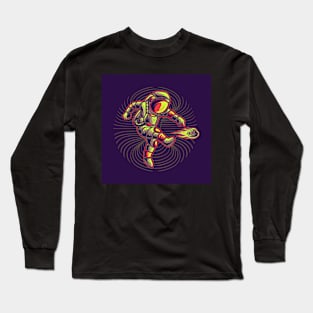 astronaut-kicking-meteor Long Sleeve T-Shirt